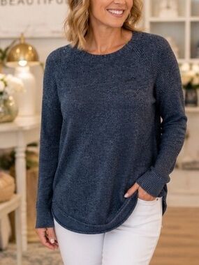 Hollister Navy Scoop Neck Pullover Sweater